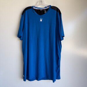 SPYDER Active Short Sleeve Shirt Men's XXL Blue